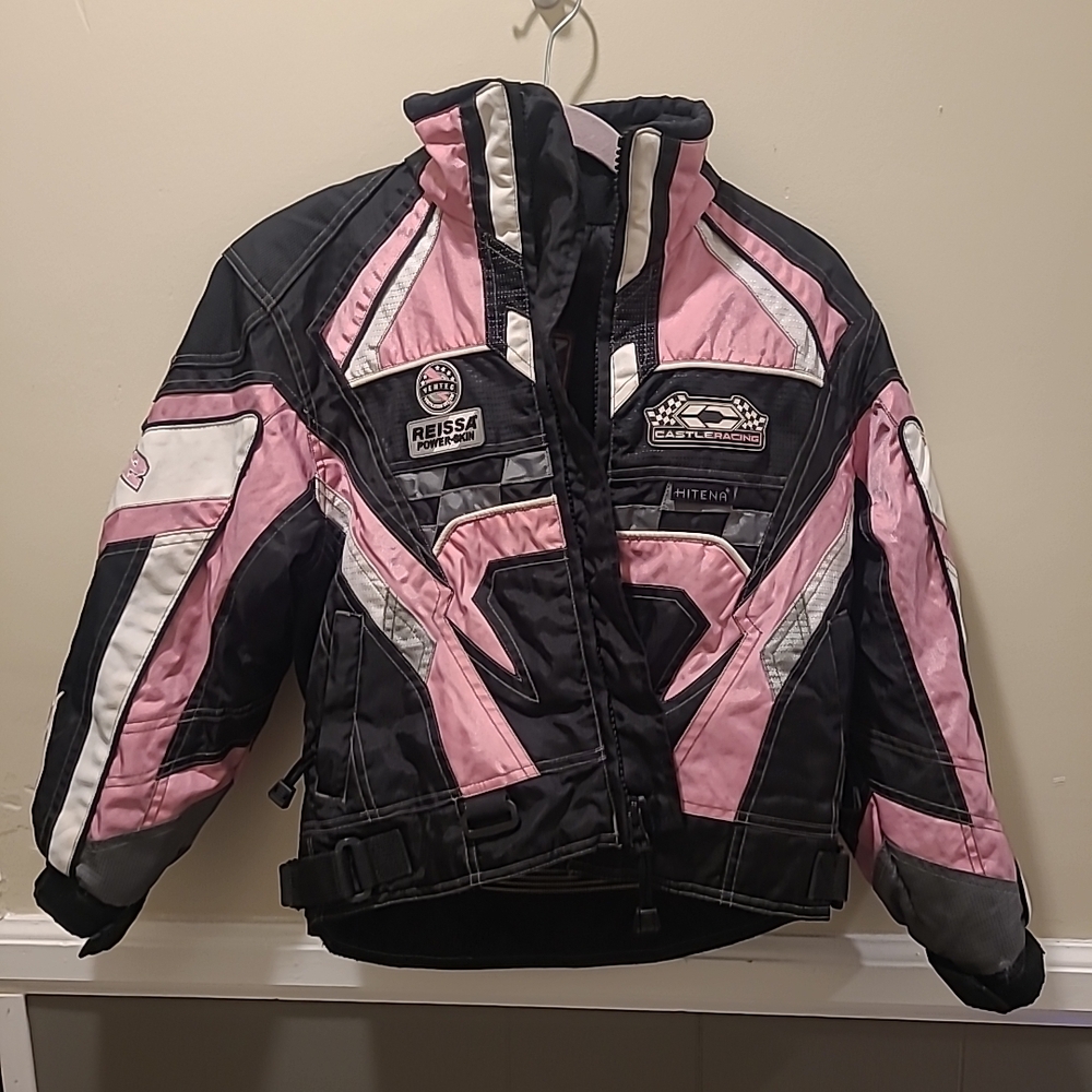 Castle X Youth XS Ventec Blk/pink Racing Jacket Snowmobile Hitena